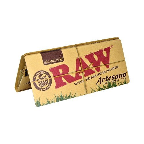 RAW Organic Natural unraffiniertes hanf blättchen - artesano papiermagazin und Tipps Pack - könig 110mm größe - (1)