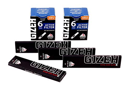 Kombi-Paket mit 4x GIZEH Extra Fine King Size Slim + 2x GIZEH Active Filter Slim-Format 1 Kombi-Paket