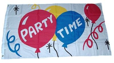 Flaggenking Party Time Fete Flagge/Fahne - wetterfest, mehrfarbig, 150 x 90 x 1 cm