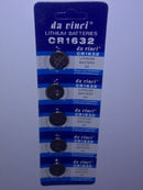 5x Lithiumbatterie CR 1632 Knopfzelle 3V