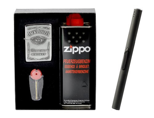 Zippo Jack Daniels label chrome im Geschenkset