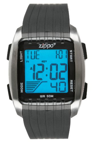 Zippo Herren-Armbanduhr Digital Kunststoff schwarz 45016