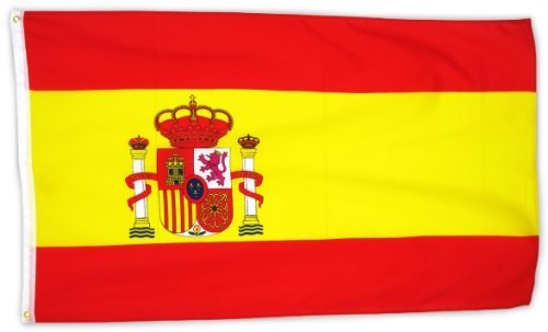M&M MM Spanien Format: 150 x 90 cm-wetterfest Flagge/Fahne, Mehrfarbig, 150 x 90 x 1 cm