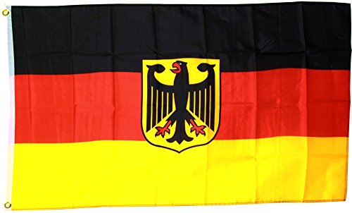 MM Deutschland Flagge/Fahne mit Adler, mehrfarbig, 150 x 90 x 1 cm, 16308