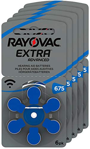 RAYOVAC Hörgeräte-Batterien 675 Extra Advanced 1,45V 640 mAh, 5X 6er Sparpack