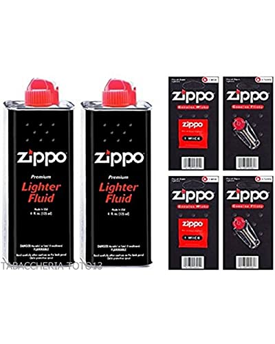 Zippo Feuerzeugbenzin-Set (2 Dosen Feuerzeugbenzin, 12 Zündsteine, 2 Dochte)