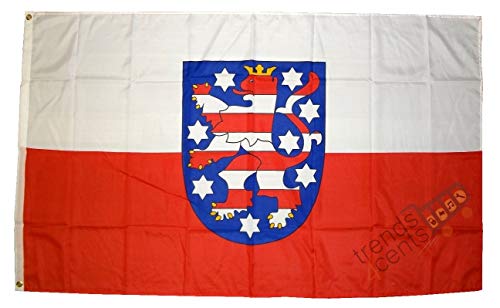 MM Thüringen Flagge/Fahne, 150 x 90 cm, wetterfest, mehrfarbig, 16205