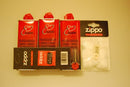 ORIGINAL ZIPPO ZUBEHÖR 3 x ZIPPO BENZIN a 125ml + 1 Docht + 6 Feuersteine + Watte und Filz