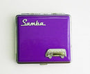 ZIGARETTENETUI Samba VW Bulli Leder LILA Zigaretten Etui Zigarettenbox Case 68