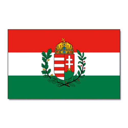 Flaggenking Ungarn mit Wappen Flagge/Fahne - wetterfest, weiß, 150 x 90 x 1 cm, 16899