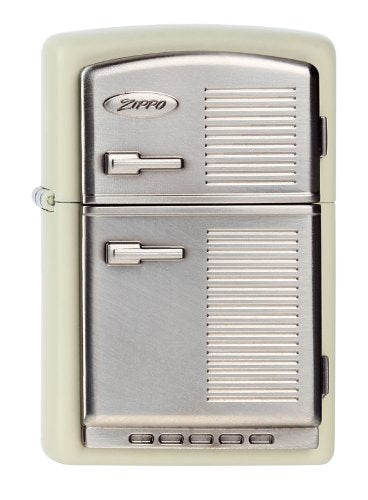 Zippo Feuerzeug 2004297 Refrigerator Benzinfeuerzeug, Messing, Edelstahloptik, 1 x 3,5 x 5,5 cm
