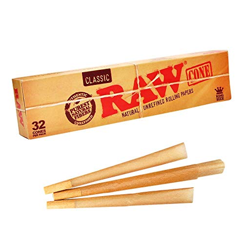 RAW 18615 Classic Pre-Rolled Cone King Size-32 Stück-109 mm-Basic32, Papier