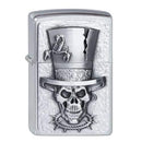Zippo Feuerzeug 2001666 Skull Top Hat Emblem Benzinfeuerzeug, Messing