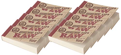 RAW Rolling Paper PERFORATED Tips (10 booklets of 50ct) by RAW