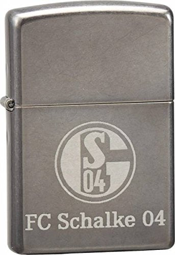 Zippo 16627 Feuerzeug FC Schalke 04 - Fussball - Club - Grey Dusk Sturmfeuerzeug, Chrom, Silber, 6 x 4 x 2 cm
