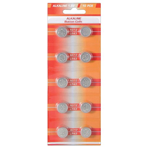 10 Packungen Batterie Knopfzelle Alkali (Mangan AG12, LR43, L1142, V12GA, 4278, RW84, L43/AG 12/L1142/386/186)