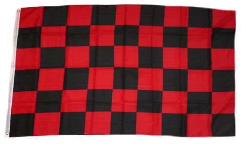 Fahne/Flagge Karo rot/schwarz NEU 90 x 150 cm
