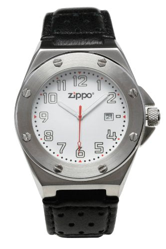 Zippo Herren-Armbanduhr Analog Leder schwarz 45008