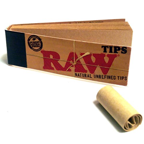 Raw Zigarettenpapier, ungebleichte Filterspitzen, RawTip, braun (10 x 50)