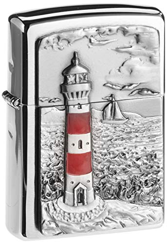 Zippo Feuerzeug 2001670 Lighthouse Emblem Benzinfeuerzeug, Messing