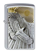Zippo Feuerzeug 2003192 Eagle Sun-Fly Emblem Benzinfeuerzeug, Messing