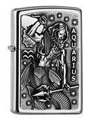 Zippo PL 207 Aquarius Tierkr. V19 Feuerzeug, Messing, Design, 5,83,81,2