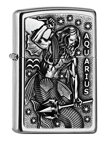 Zippo PL 207 Aquarius Tierkr. V19 Feuerzeug, Messing, Design, 5,83,81,2