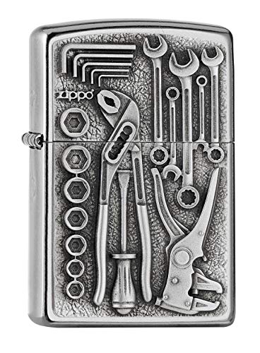 ZIPPO  Sturmfeuerzeug, Toolbox, Emblem Attached, Street Chrome, nachfüllbar, in hochwertiger Geschenkbox