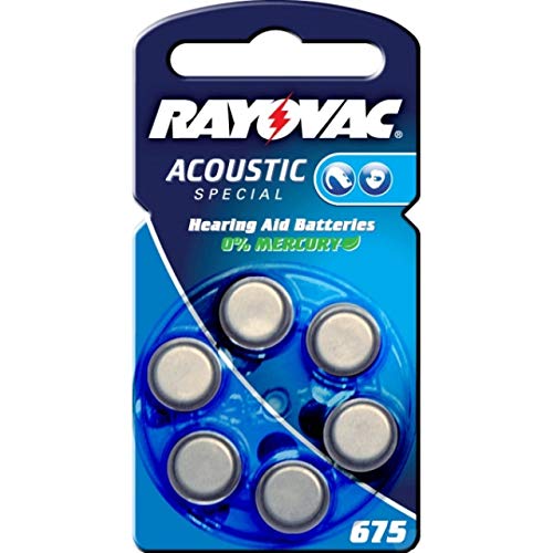 Rayovac Acoustic Special Hörgerätebatterie Typ DA675 6er Blister, Zink-Luft, 1,4V