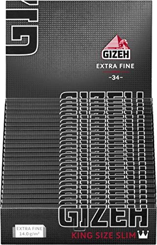 Gizeh Extra fine King Size Slim Papers Blättchen Magnetverschluss 2 Boxen (50x Heftchen/Booklets)