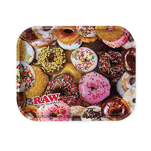 Raw Delicious Donuts Rolltablett aus Metall, groß, 35,6 x 27,9 cm