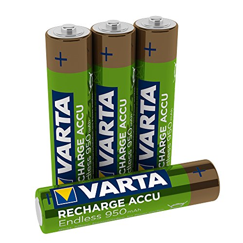 VARTA Recharge Accu Endless Energy AAA Micro Ni-Mh Akku 4er Pack 950 mAh - bis zu 500 Ladezyklen, geringe Selbstentladung, vorgeladen und Ready2Use - wiedraufladbar ohne Memory Effekt