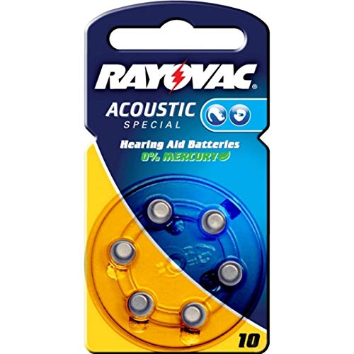 Rayovac Acoustic Special Hörgerätebatterie Typ V10AT 6er Blister, Zink-Luft, 1,4V