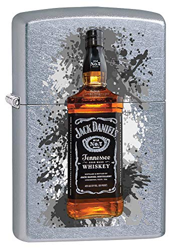 Zippo Jack Daniels Benzinfeuerzeug, Messing, Edelstahloptik, 1 x 6 x 6 cm