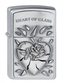 Zippo Feuerzeug 2000848 Heart of Glass Emblem Benzinfeuerzeug, Messing