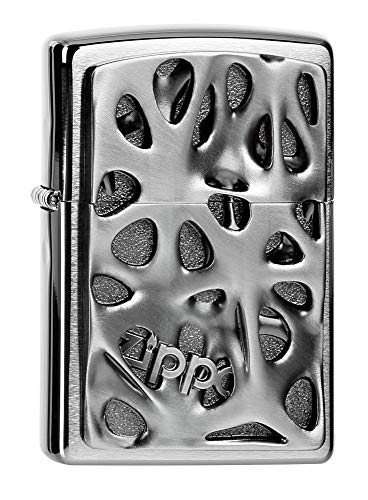Zippo Feuerzeug 2004313 Voronoi Benzinfeuerzeug, Messing, Edelstahloptik, 1 x 3,5 x 5,5 cm