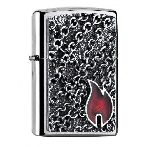 Zippo Sturmfeuerzeug 2005105 TORN PAPER EMBLEM - Chrome brushed - Zippo Collection 2017 -