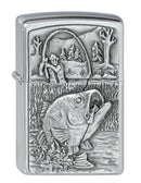 Original Zippo Bass Fishing - Barsch - Chrom gebürstet