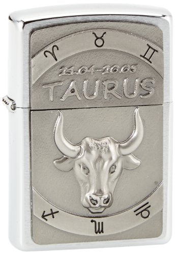 Zippo Feuerzeug 2002073 Taurus Emblem Benzinfeuerzeug, Messing