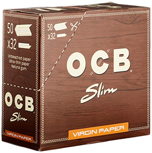 OCB Unbleached Slim Virgin Paper, langes Papier, Braun, 12,5 cm 11,5 cm breit x 5,5 cm hoch