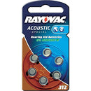 60 Batterien Rayovac RA-Acoustic-312 Hörgerätebatterien (Typ: 312)
