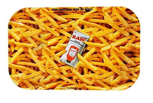 RAW Pommes Frites & Ketchup Design  Metalltablett 27 x 18 cm