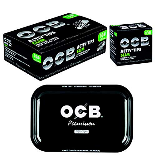 OCB Activ Tips Aktivkohle Filter 7mm 10x50 Stück inkl. Rolling Tray