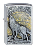 Zippo Feuerzeug 2003038 Wolf at Moonlight Emblem Benzinfeuerzeug, Messing