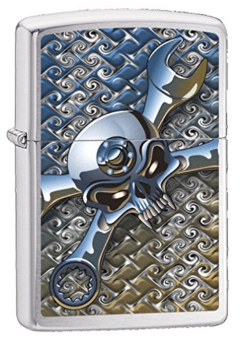 Zippo Feuerzeug 60001108 Socket Spanner Benzinfeuerzeug, Messing, Brushed Chrome, 1 x 3,5 x 5,5 cm