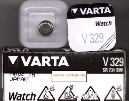 Varta V329/SR731 Knopfzelle Silberoxid - Uhrenbatterie, 1 Stück