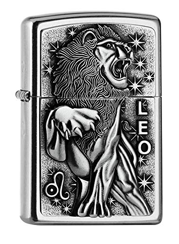 Zippo PL 207 Leo Tierkreis. V19 Feuerzeug, Messing, Design, 5,83,81,2