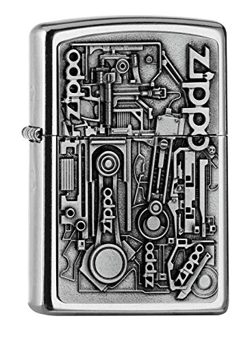 Zippo PL 207 Motor Parts Emblem 3D Feuerzeug, Messing, Design, 5,83,81,2