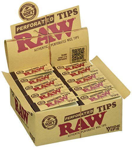 RAW Classic Filter Tips unbleached-WIDE-50 Heftchen a 50 Blatt, Braun, S