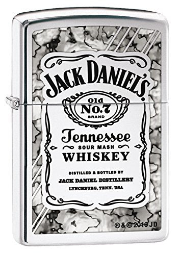 Zippo Jack Daniels-Chrome high Polished-Spring 2017 Feuerzeug, Silber, 5.8 x 3.8 x 2 cm
